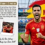 Mikel Merino ăn mừng đầy cảm xúc sau khi ghi bàn thắng quyết định ở phút 88, giúp Tây Ban Nha đánh bại Bỉ 2-1 tại tứ kết World Cup 2026.